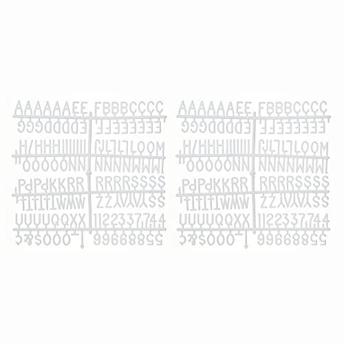 3/4 Inch Letters for Felt Letter Boards, 294 Pieces Including Characters, Numbers & Symbols for Changeable Plastic Message Boards (White)