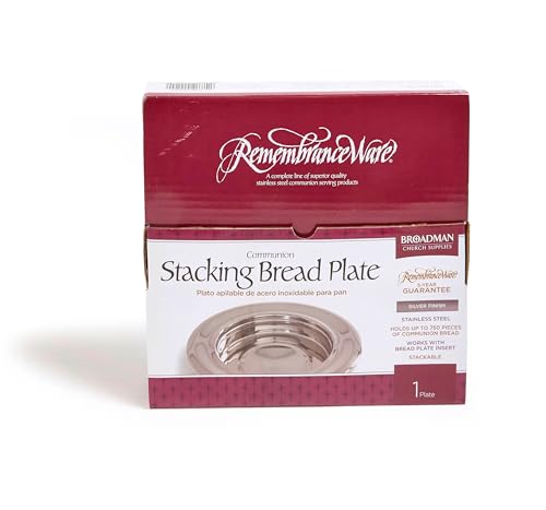 Broadman Church Supplies RemembranceWare Communion Stacking Bread Plate, Silver - Thumbnail 4