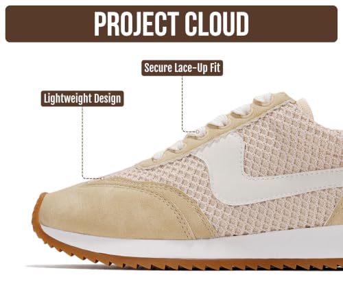 Image of Project Cloud Fashion Sneakers for Women 2026 - Lightweight Lace-Up Shoes for Women with Memory Foam Insoles - Trendy Womens Shoes - Non-Slip, Comfortable Womens Sneakers (Madison)