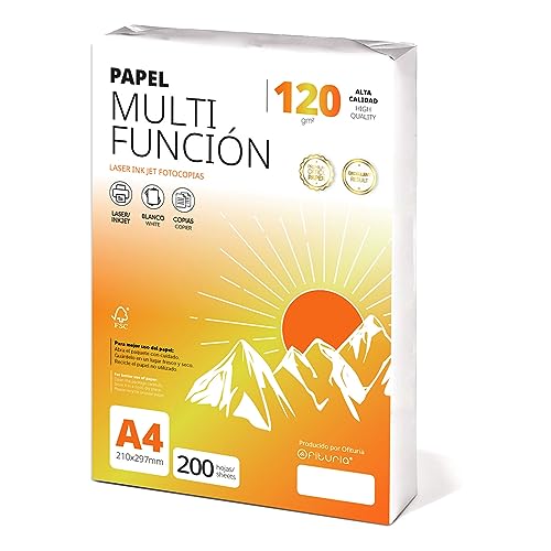 Foglio A4 120 g 200 fogli, carta multiuso per stampante, fogli per stampanti laser e ad iniezione, fotocopiatrice, per uso ufficio, materiale scolastico, confezione di - Ofituria (120 g, 200 h)