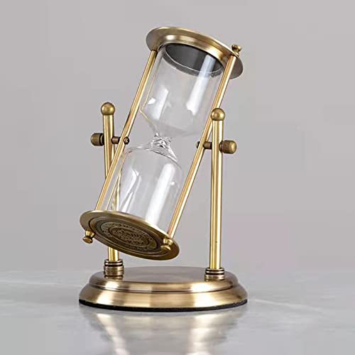 Grand sablier en laiton pour bureau et décoration de maison vintage