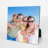 HB Art Design Custom Photo Print Photo Panel Print with Easel for Desktop Upload your Photo Tabletop Square Shape Frame Personalized Photo Print Picture Custom Gift grand dad mom Small 10x10 inches