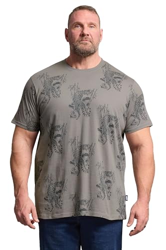 Image of BadRhino Big & Tall Tiger Graphic T-Shirt - Men's - Plus Size Curve Grey