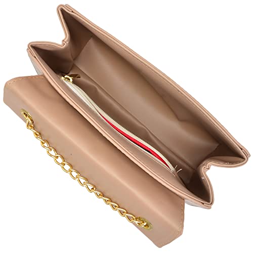 Bolsa Feminina Pequena Transversal Balada Festa Clutch Corrente Bordado Com Tampa Madame Aurora (Nud