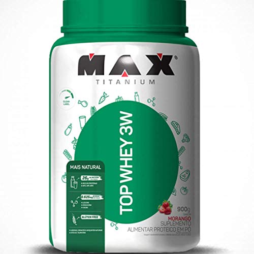 Top Whey 3W 900gr + Natural - Max Titanium Sabor:Morango