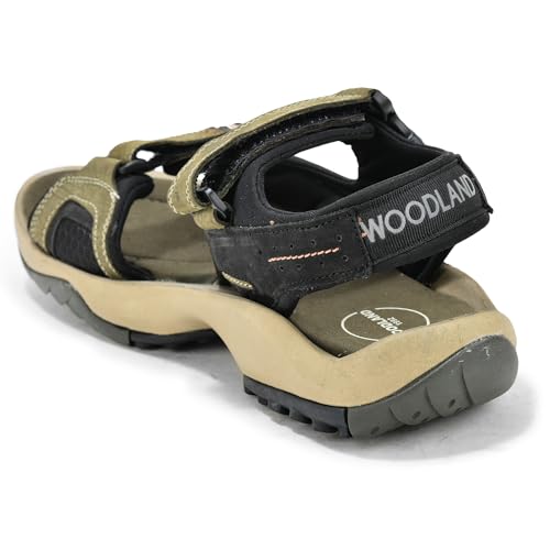 Image of Woodland Men's Camel Elephant Print Nubuk Sandals-UK-5 (EURO 39)
