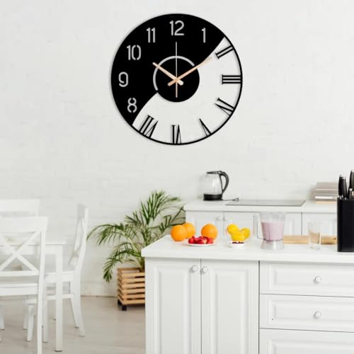 Image of Stylish Metal Analog for Living Room, Bedroom, Office, Kitchen, Home and Hall | Antique Fancy Big Size Modern Wall Watch for Home Decor (DA-179, 50CM)