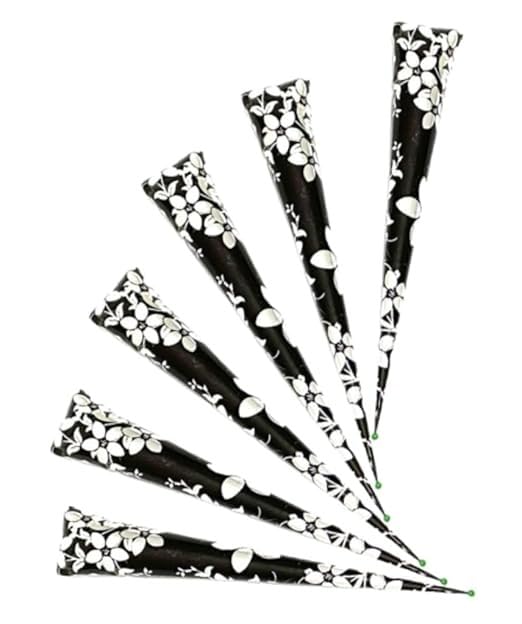 Decent 100% Natural Ready to Use henna Paste Hair Color, Hair Dye Cones (Darkest Brown, Pack of 6)