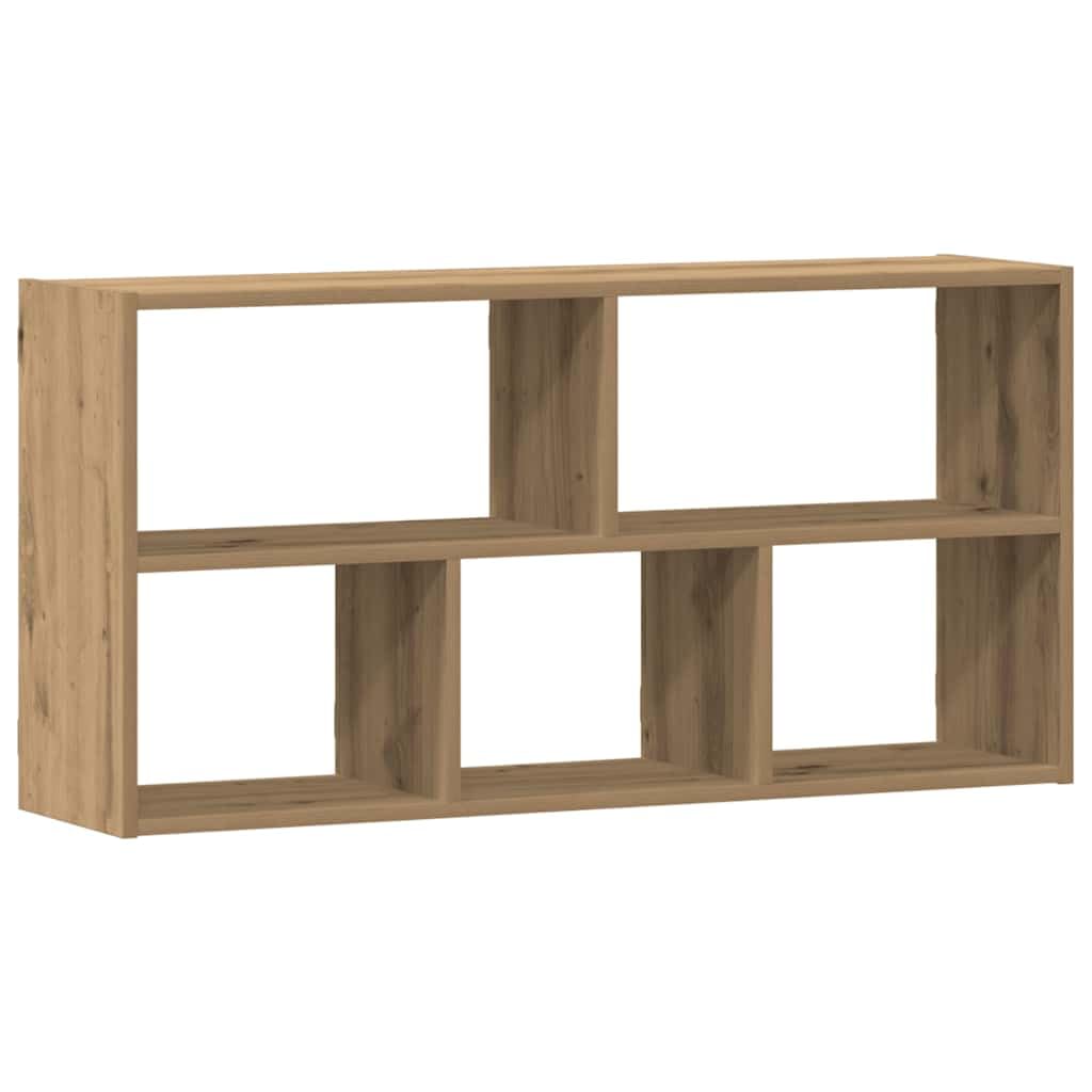 Étagère murale rectangulaire Makastle en chêne artisanal pour optimiser le rangement du salon