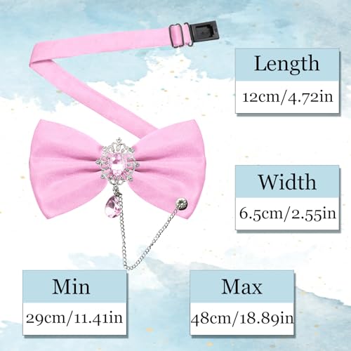 Image of Bow Ties for Men with Crystal, Pre-tied Adjustable Mens Bow Tie Sparkly Bowtie for Formal Suit Tuxedo Wedding Party