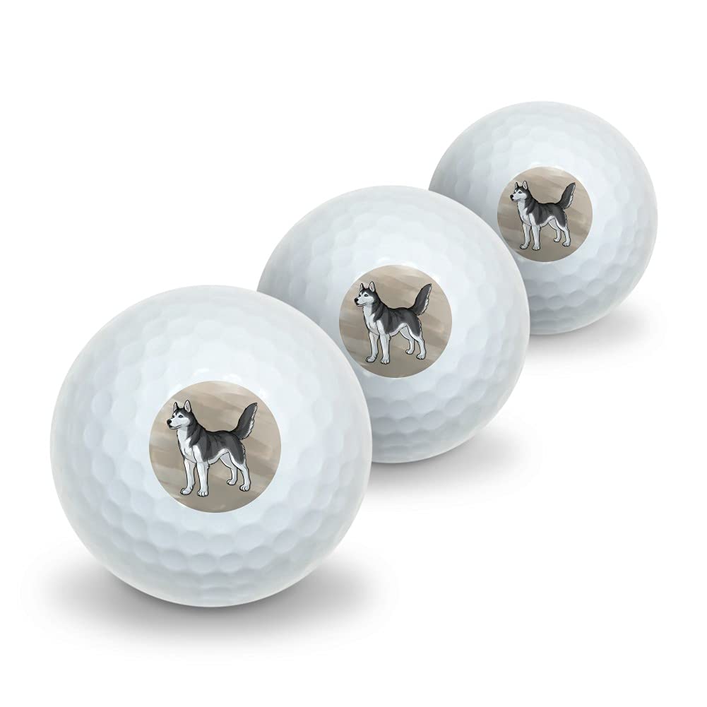 GRAPHICS & MORE Siberian Husky Pet Dog Novelty Golf Balls 3 Pack