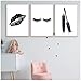 Produktbild AIYAYA Leinwand Wandkunst Schwarze Lippen Wimpern Make-up Zubehör Poster Home Decoration -40x60cmx3 Kein Rahmen