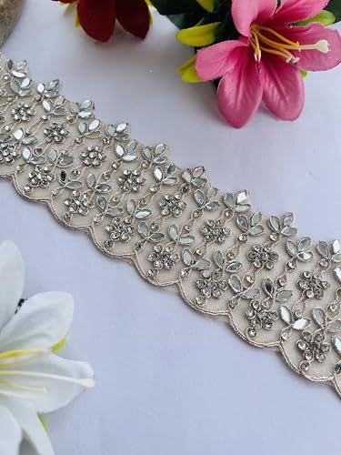 Encaje de pedrería de cristal para transformar vestidos de novia simples 7