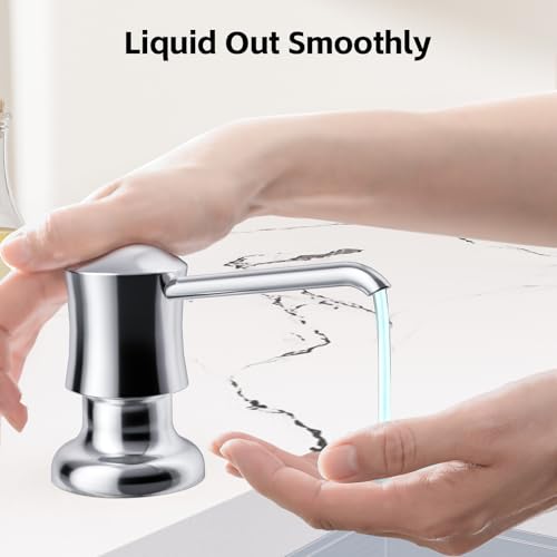 Distributeur de savon intégré pour évier cuisine flacon 481g chrome