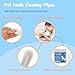 SYOOY Pet Teeth Cleaning Wipes for Dogs & Cats, Dog Dental Care Wipes No-Rinse Dog Tooth Brushing Kit for Reducing Plaque and Tartar,Portable Finger Pet Wipes, Dog Breath Freshener 50 Counts