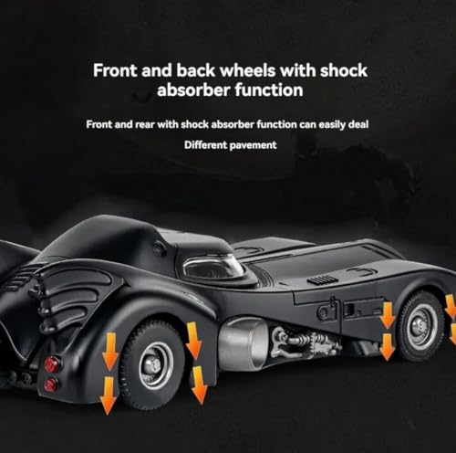 Image of 1:24 Batmobi Alloy Simulation Super Openable Cockpit with Sound & Light Also Smoke & Pull Back Car Toy for Kids [Colors as Per Stock](1:24 Batmobile Car -Multicolor)