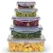 Food Storage Airtight Nested Plastic Containers with Locking Lids (Set of 5)
