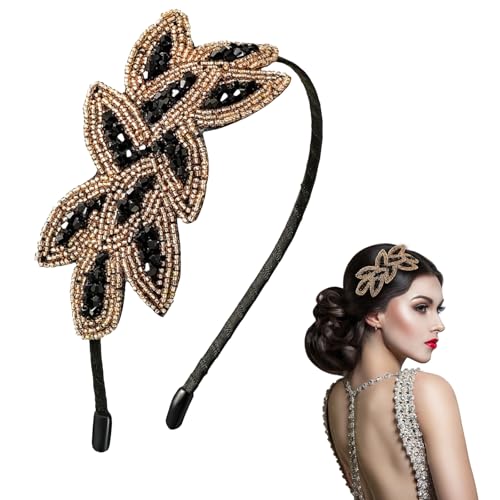 Wjelet 1920s Headband Vintage Headband 20s Rhinestone Flapper Vintage Hair Valentines Accessory for Weddings Parties and Costume Events