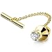 HAWSON Mens Gold Tie Tack With Chain Gold Tie Clip Party Accessories White