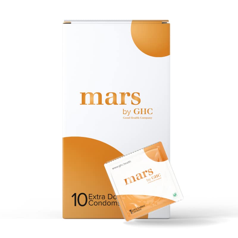mars by GHC Preservativos retardantes extra punteados para hombres - Paquete de 1 (10 Nos) Estándar