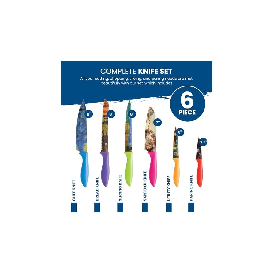 CHEFS-VISION-Masterpiece-Knife-Set-6-Piece-Stainless-Steel-Cutting-Knives-Set-for-Kitchen-Stunning-Artistic-Designs-Great-Gift-for-Women-or-Men-Unique-Kitchen-Knife-Set-Gift-for-Art-Lovers CHEF'S VISION Masterpiece Knife Set -6-Piece Stainless Steel Cutting Knives Set for Kitchen - Stunning Artistic Designs, Great Gift for Women or Men - Unique Kitchen Knife Set Gift for Art Lovers