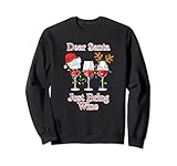 dear santa just bring wine divertente bevitore di vino di natale felpa