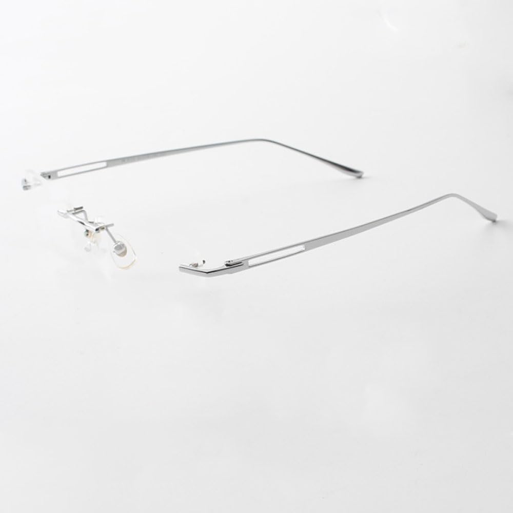 1 Pair Metal Frame Arms Rimless Titanium Alloy Glasses Legs and Nose Bridge Glasses Replacement Temple Eyewear Frame Temple Screws and Screwdriver (