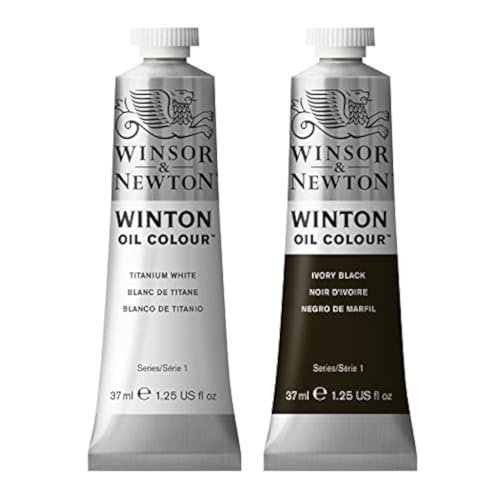 Winton Oil Colour Paint Pack with 37ml Titanium White & 37ml Ivor...