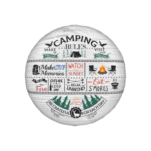 Image of Camping Spare Tire Cover Be Crateful for Each Day Wheel Cover 14 Inch | Black Green,Polyester,Protectors Tire Cover,Waterproof,Dust-Proof,Universal,Fit for RV Jeep SUV Motor Travel Camper Tires