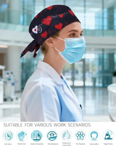 Image of Kousenpu Scrub Caps for Men, Adjustable Surgical Cap, Breathable Medical Hat for Doctors, Nurses & Healthcare Professionals