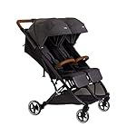 X-Lander Geschwisterbuggy X-Double Zwillingskinderwagen bis 44kg Doppelbuggy Geschwisterkinderwagen Kinderwagen Zwillinge Buggy klein zusammenklappbar nebeneinander (Double Black)