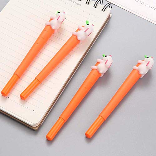 Bolígrafo de tinta de gel naranja con diseño de conejo, pack de 5 miniatura 6