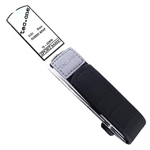 16-20mm Heavy Rubber Black Tec One Sport Strap Wrap Watch Band