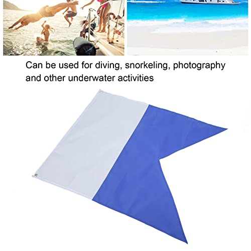 VGEBY Diving Flag, 70x60cm Polyester White Blue Flag Under Water Flag Diver Down Warning Flag Lightweight Portable Boat Flags - Image 2