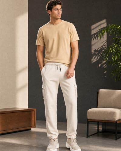 Image of Nobero Joggers for Men | Oversized Fit | Elasticated Waist with Drawcord | Soft & Breathable Fabric | Loose Track Pants | Casual & Streetwear