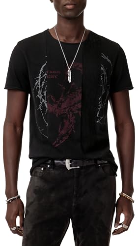 T-shirt scorpion John Varvatos homme avec motif barbelé rebelle et unique