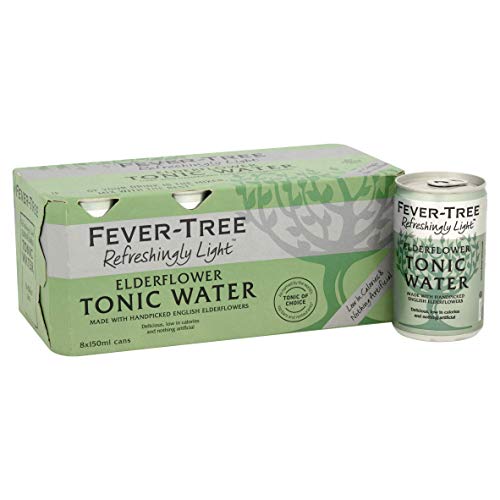 Fever-Tree Refreshingly Light Elderflower Tonic Water 8 x 150ml (Pack of 3, Total 24 cans)