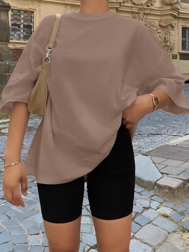 Image of Trendy Queen Womens Oversized T-Shirts Short Sleeves Workout Tops | Casual Summer Gym Tees Plus Size Fashion Clothes 2026