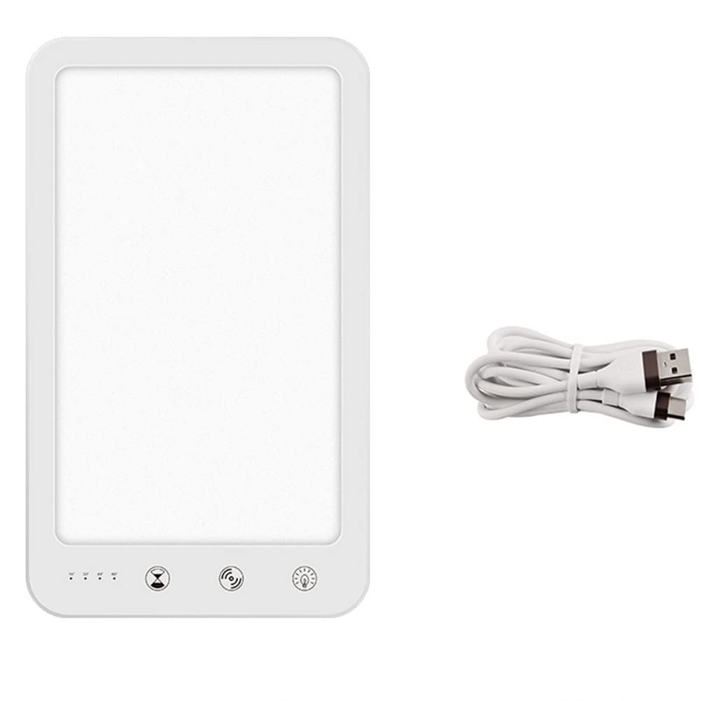 Boîte À Lumière Triste, 10000 Lux Luminothérapie SAD, Sans UV Niveaux De Luminosité Réglables & Couleur, Avec 4 Fonction De Mémoire, Pour Une Utilisation ​À La Maison/Au Bureau,Blanc