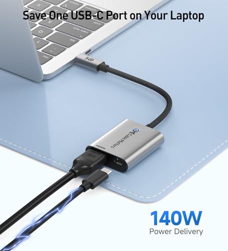 Image of Cable Matters 48Gbps USB C to HDMI 2.1 Adapter with 140W Charging for MacOS, Windows, Supports [4K@240Hz /8K@60Hz HDR], Thunderbolt 4 to HDMI Adapter, Compatible for MacBook, Thunderbolt 5 Laptops