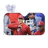 人気 大谷翔平 サンシェード 車フロント ガラスカバー 遮光 断熱 車用 紫外線カット 簡単着脱 吸盤 車用サンシェード 保護四季用 雑貨 140*76cm