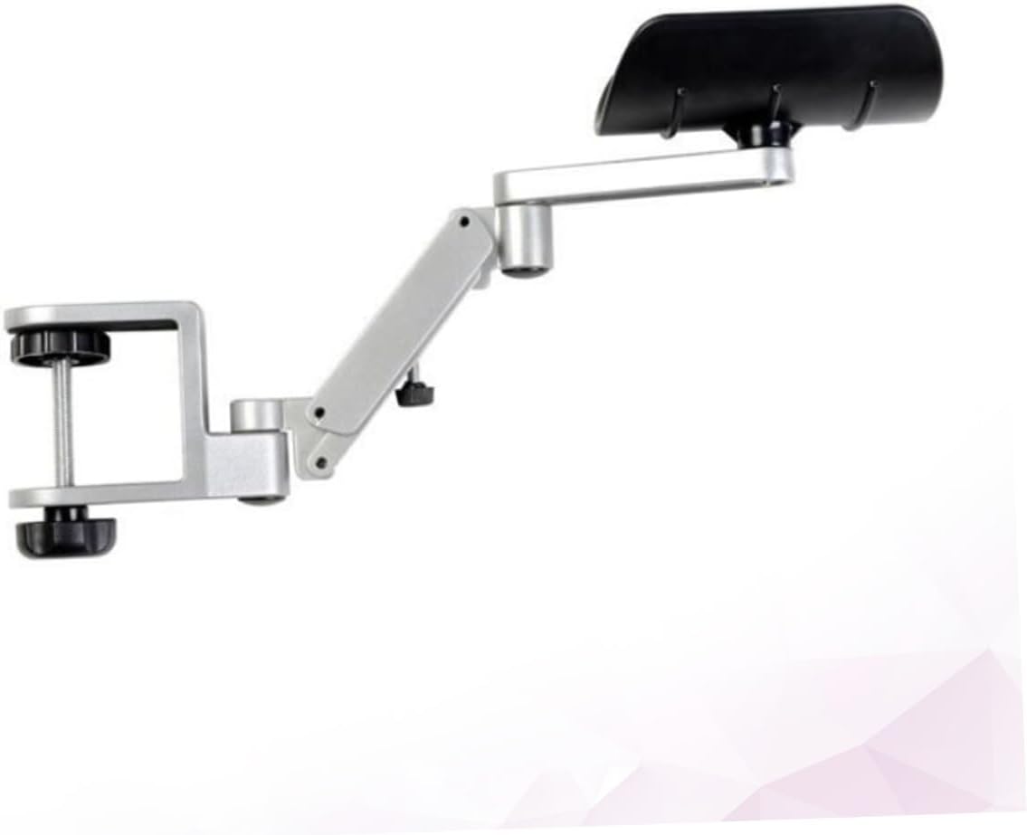 Adjustable Ergonomic Computer Arm Support Bracket for Pain Relief Aluminum Mouse Pad with Wrist Rest for Office and Home Use Silver