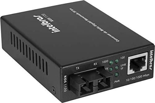 Conversor De Mídia Gigabit Monomodo Kgs 1120, Intelbras, Preta, Único, Pacote De 1
