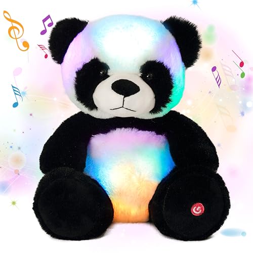 Image of Cuteoy Glowing LED Panda Light-up Nightlight Toys Musical Plush Stuffed Animal Soft Singing Lullabies Birthday Christmas Plushies Gifts for Kids Boys Girls,10"