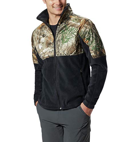 Columbia Men's PHG Fleece Overlay Jacket, Black/Rt Edge, Large