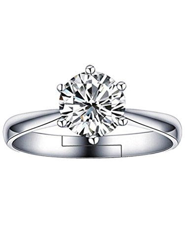wiftly – Anillo de apertura AAA circonitas regulable alianzas de plata de ley 925 anillos de anillos de compromiso Memoir