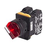 A20F-21E10QHR, 22mm Selector Switch, 2 Positions, Illuminated, Spring Return from Right, 1NO 10A 110