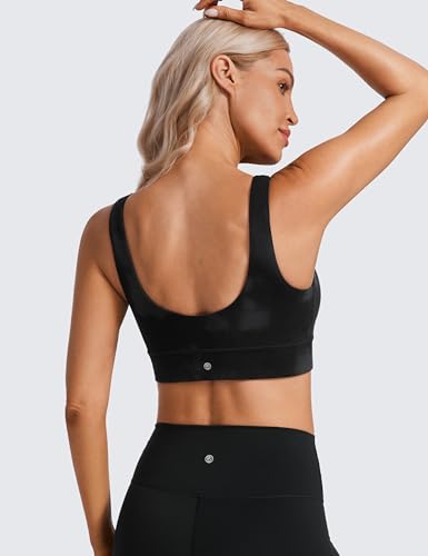 Image of CRZ YOGA Butterluxe U Back Sports Bras | Light Support, Removable Pads, Yoga, Extremely Soft, Longline, Scoop Neck, Wide Straps, for Women