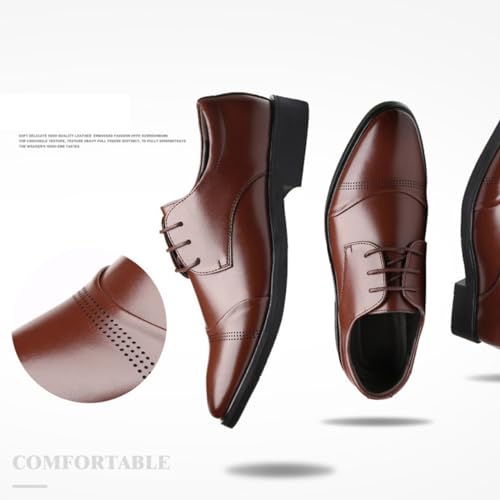 Mens Dress Oxford Shoes for Men Classic Wingtip Brogues Low Heel Lace-ups Formal Shoes for Office Business Wedding4