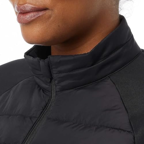 32 DEGREES Women's Mixed Media Half Zip Pullover Jacket, Black4